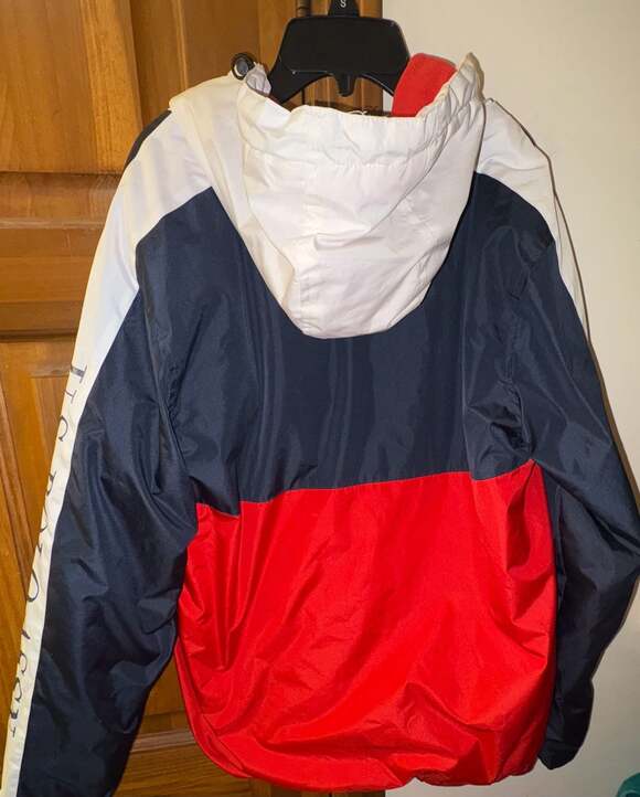 U.S. Polo Assn. Men's Fleece Lined Tricolor Block Windbreaker Jacket - Picture 4 of 4